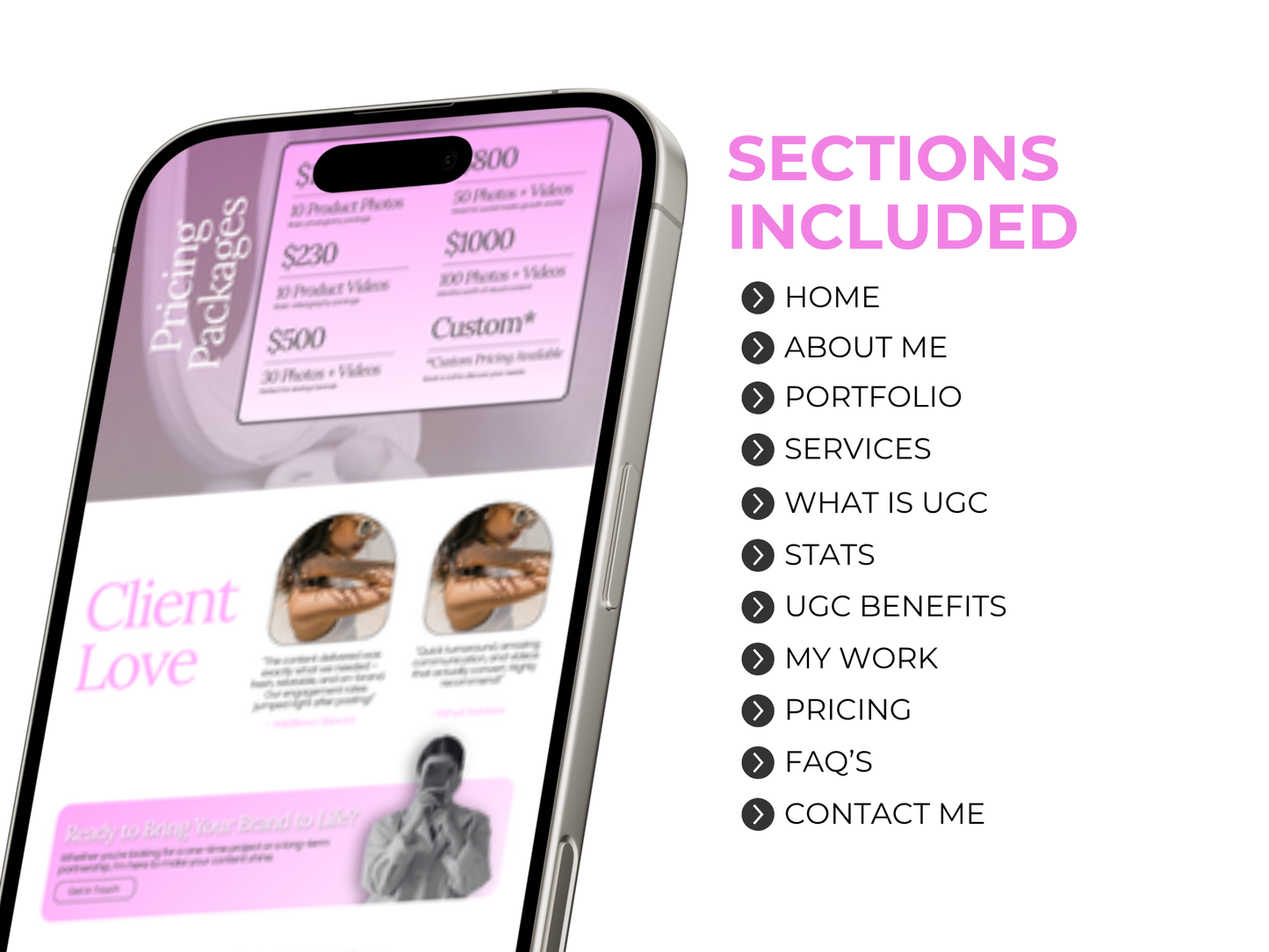 UGC Portfolio Website Template: Editable Canva Design