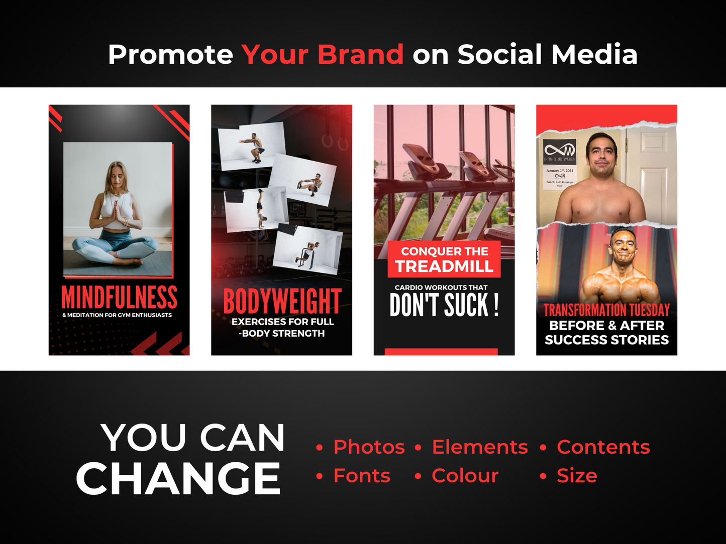 Gym & Fitness Reel Instagram Cover Canva Templates