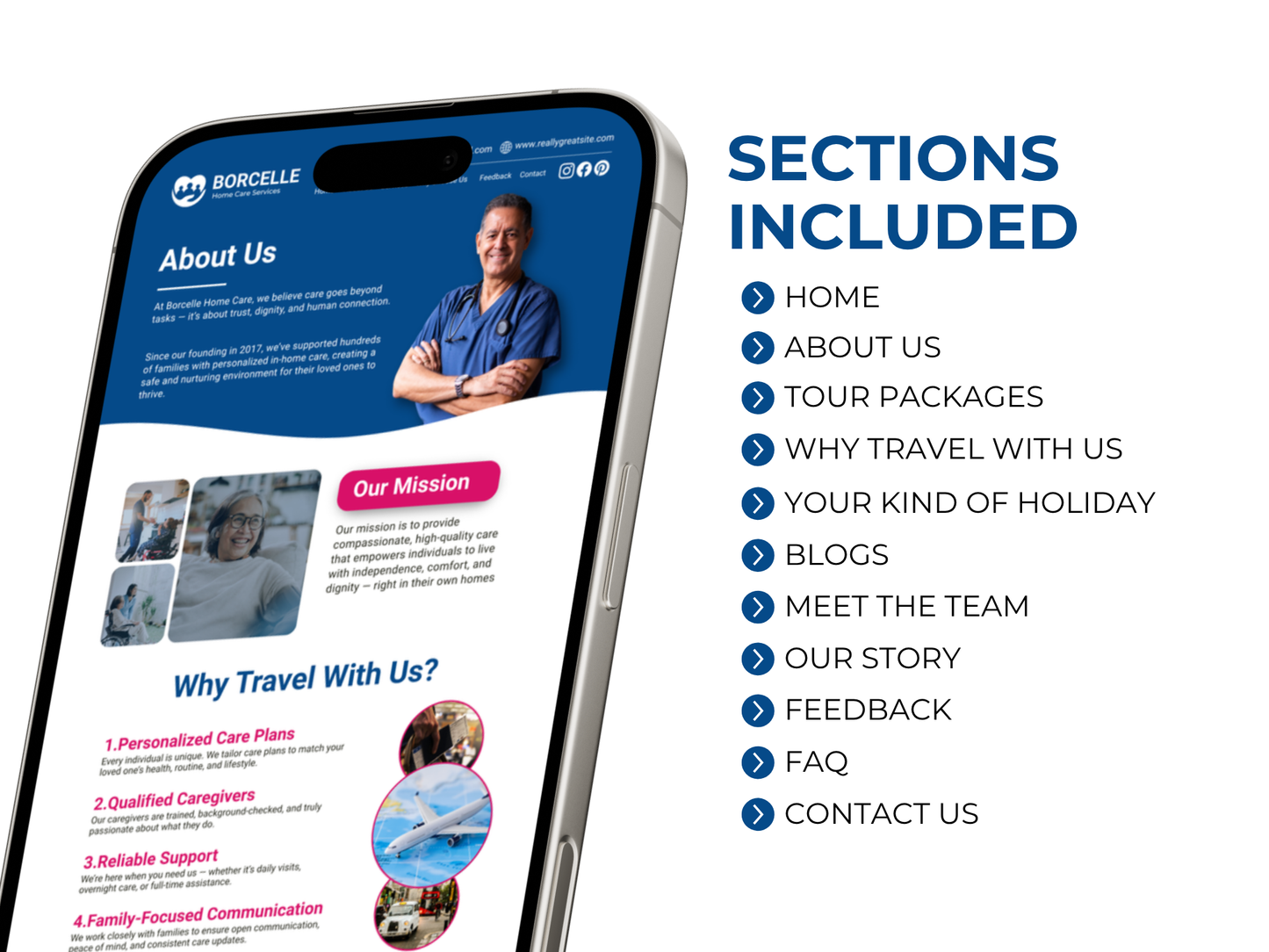 Home Care Canva Website Template