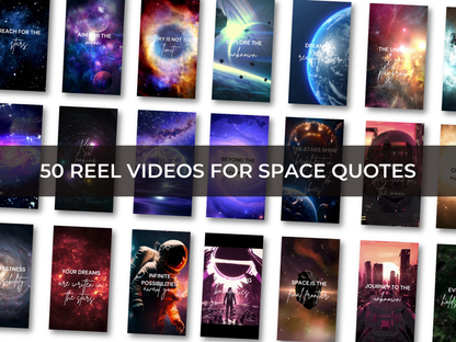 50 Space Motivational Affirmation Instagram Reels Canva Template