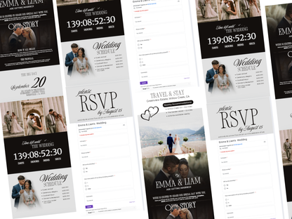 Canva Editable Wedding Website Invitation with Embedded Countdown Timer & Trackable RSVP