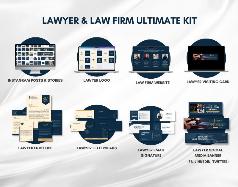 Law Firm Branding Kit – Canva Templates for Lawyers, Logos, Letterheads & Social Media
