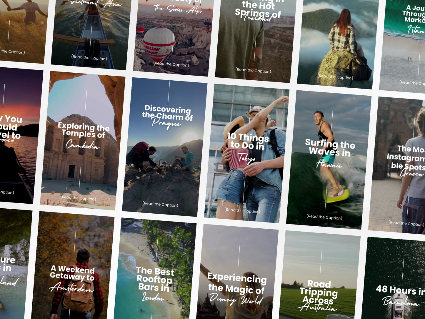 Faceless Travel Instagram Reels Video Canva Templates