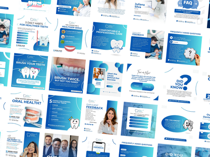 100 Dental clinic Instagram Posts Bundle