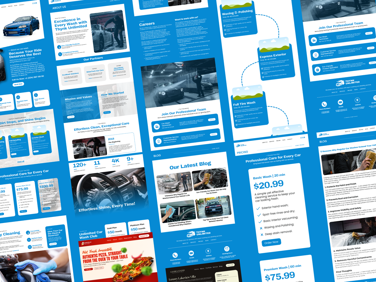 Car Wash Website Template: Automotive Business Canva Design (Free Logo Included)