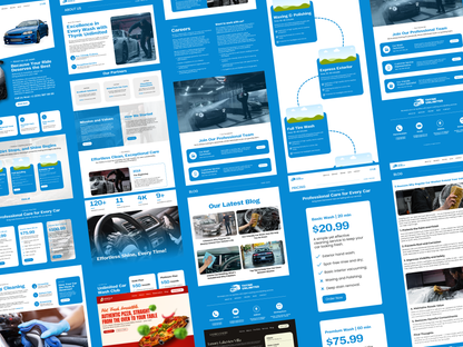 Car Wash Website Template: Automotive Business Canva Design (Free Logo Included)