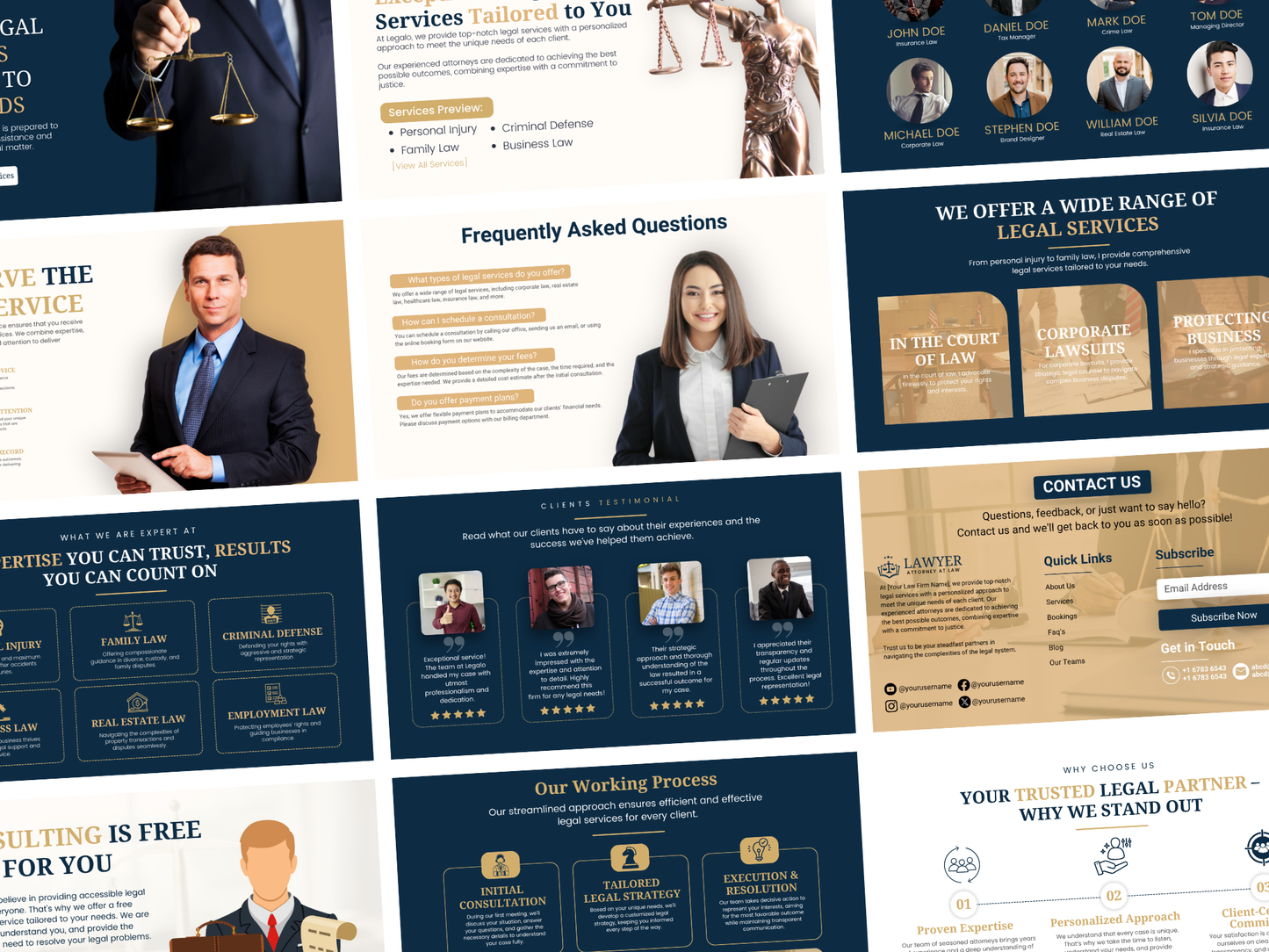 Law Firm Canva Website Template for Lawyer