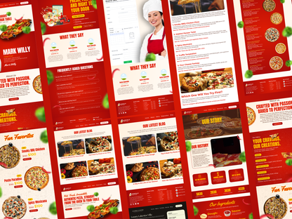 Pizza Restaurant Canva Website Template for Restaurant, Cafe & Chefs Multi page Website