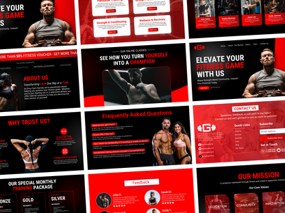Gym & Fitness CANVA Website Template For Personal Trainer