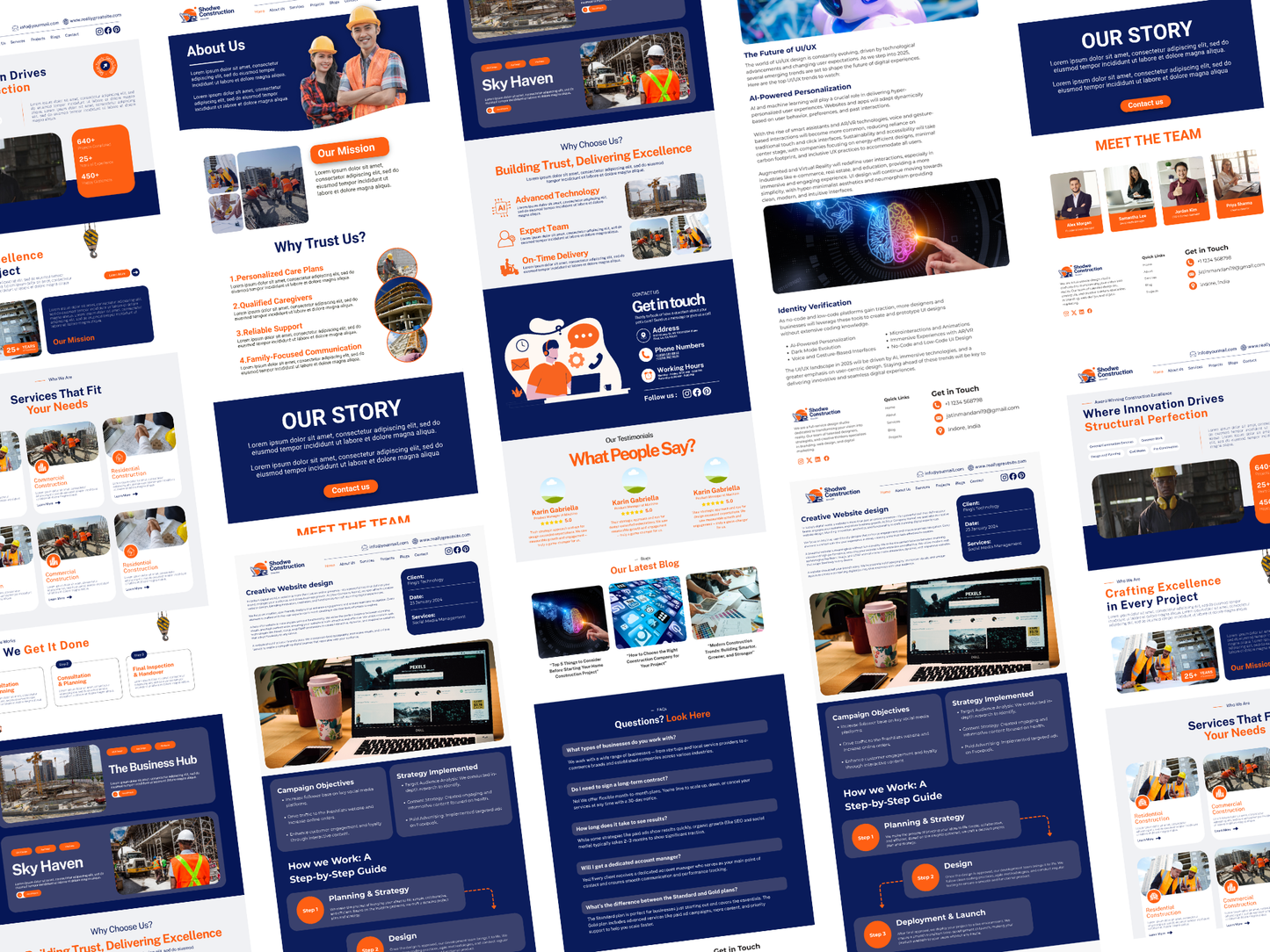 Construction Contractor Website – Canva Landing Page Template for Builders