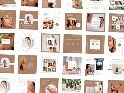 120 Skincare Instagram Canva Templates for Coaches & Makeup Artist