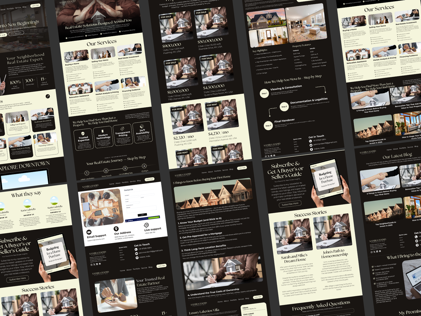 Real Estate Canva Website Template  for Real Estate Agent & Realtors Multi-Page Website