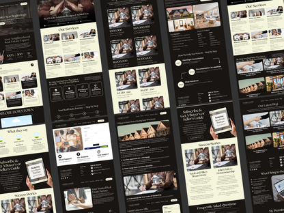 Real Estate Canva Website Template  for Real Estate Agent & Realtors Multi-Page Website