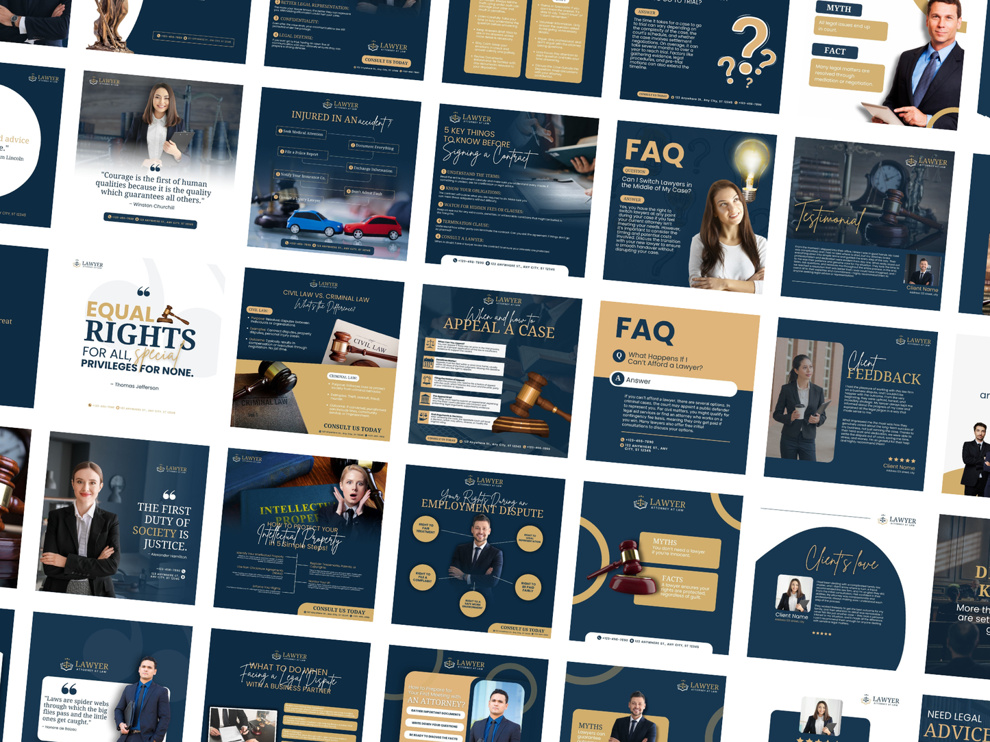 Law Firm & Lawyer Instagram Canva Templates