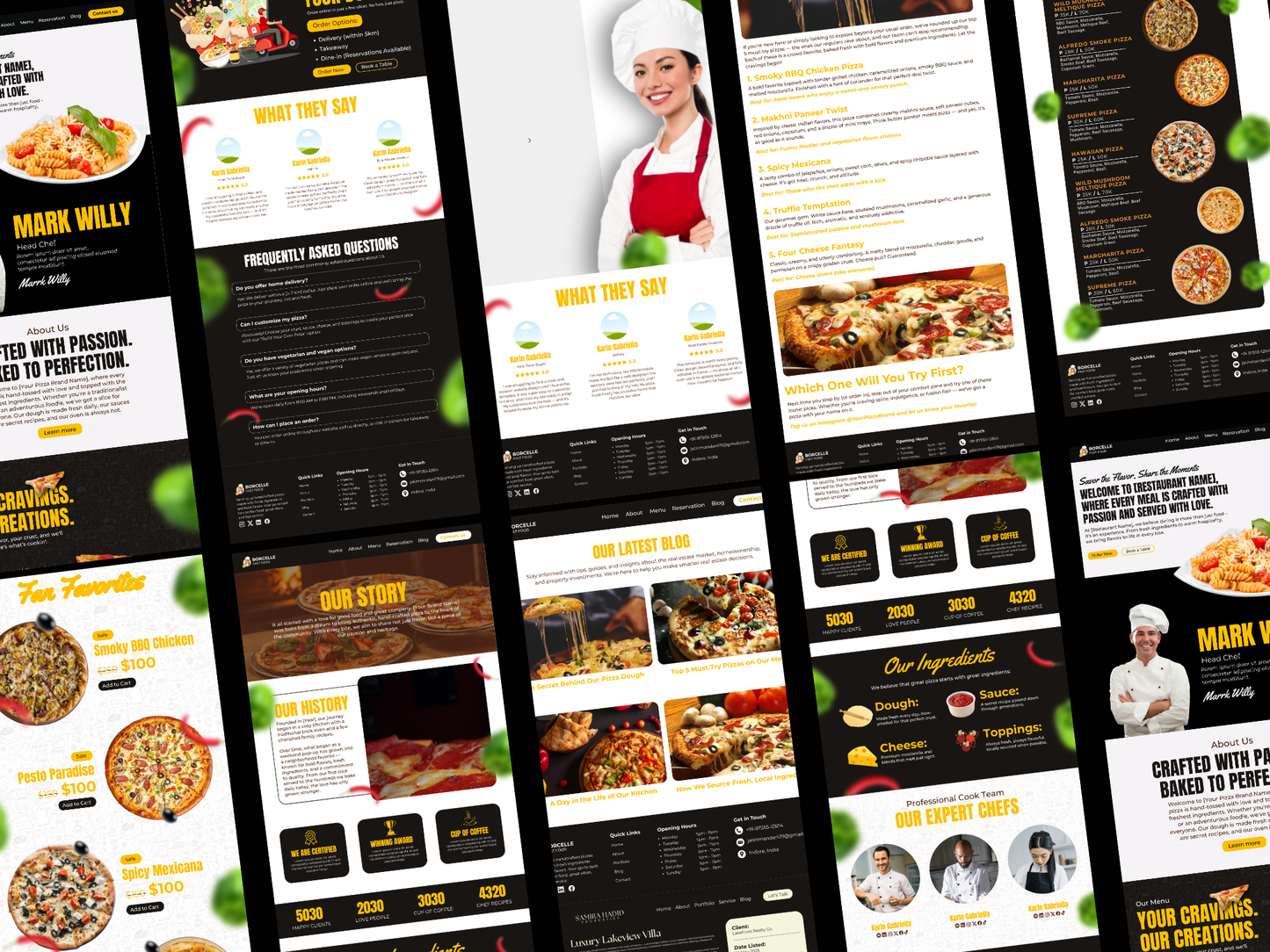 Canva Restaurant Website Template – Catering, Cafe & Chef Landing Page Design