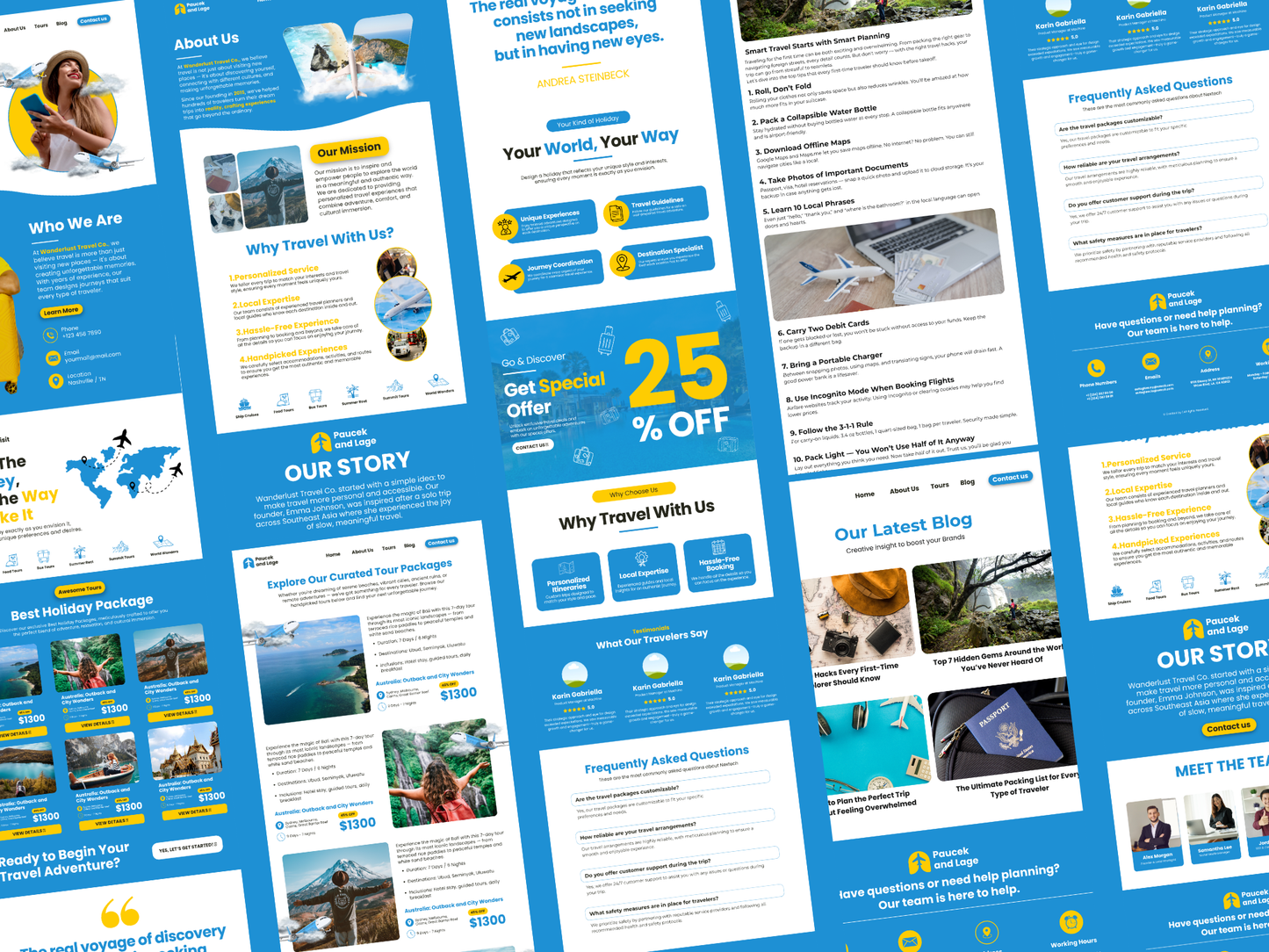 Travel Agent Website Canva Template: Customizable Landing Page
