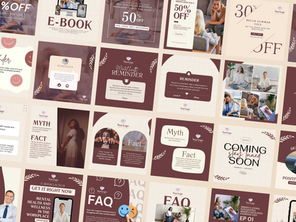 150 Mental Health Instagram Canva Templates for Therapist, Psychologist & Coaches