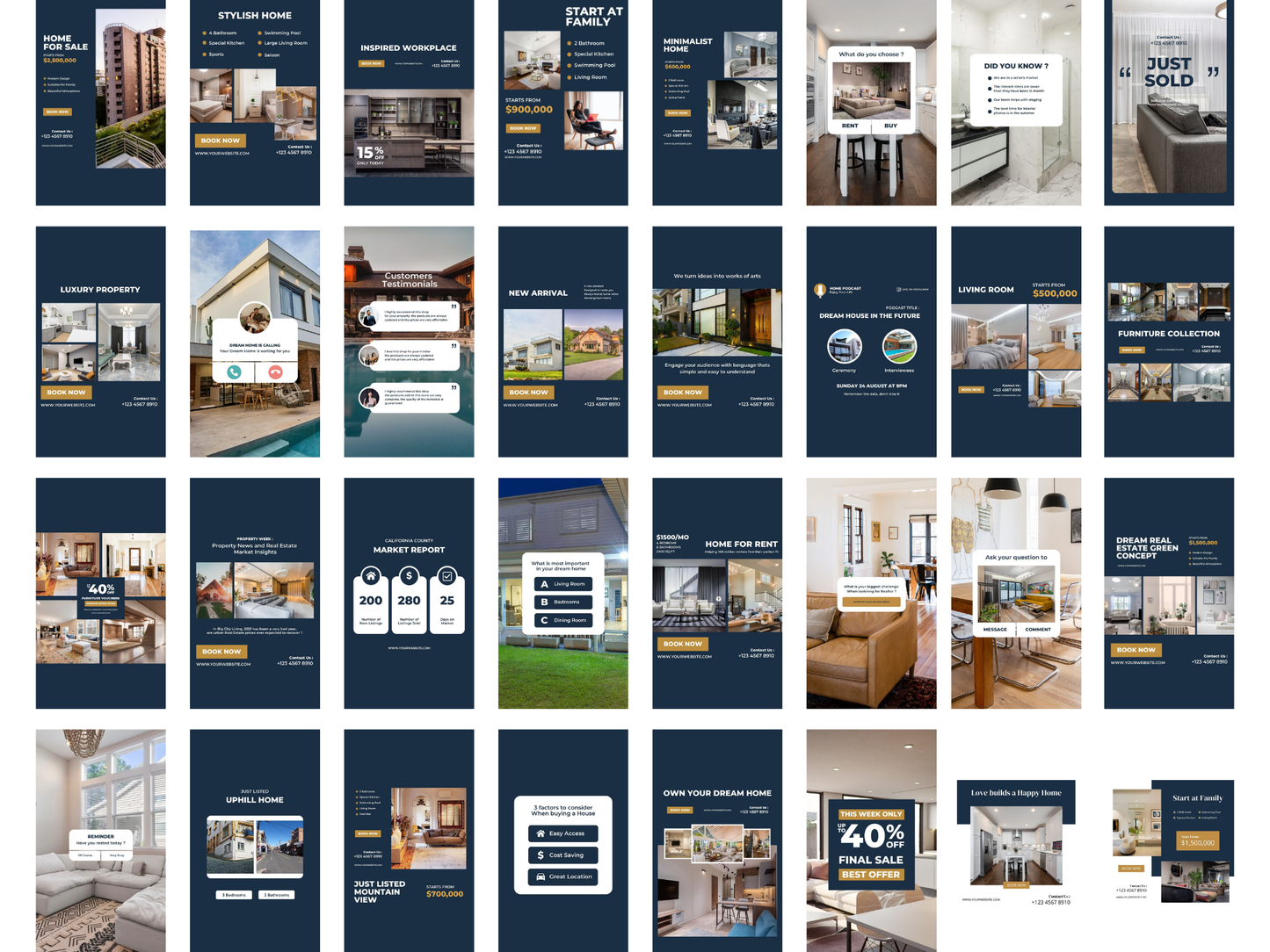 Real Estate Instagram Post Canva Templates for Realtor & Real estate agent