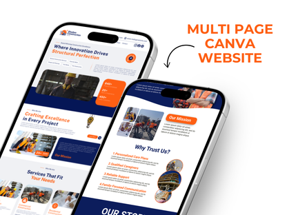Construction Contractor Website – Canva Landing Page Template for Builders