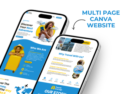 Travel Agent Website Canva Template: Customizable Landing Page