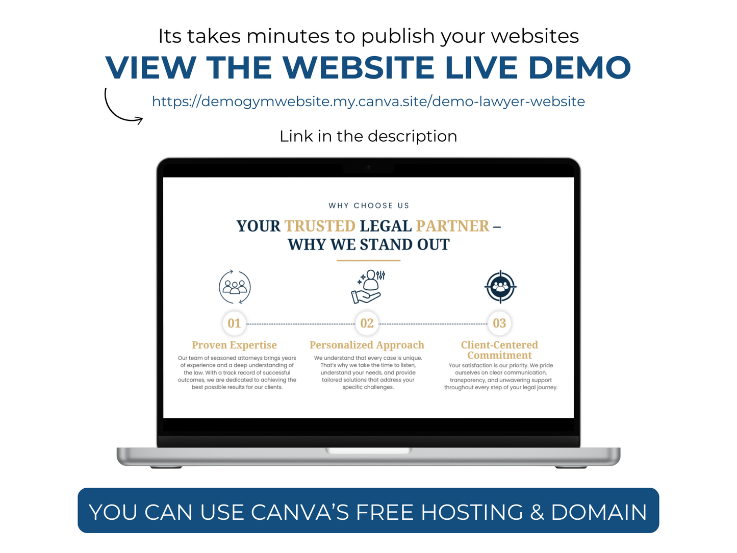 Law Firm Canva Website Template for Lawyer