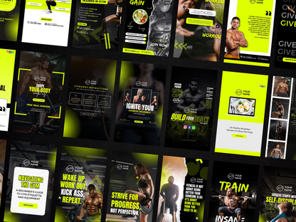 Gym & Fitness Instagram Post Canva Templates