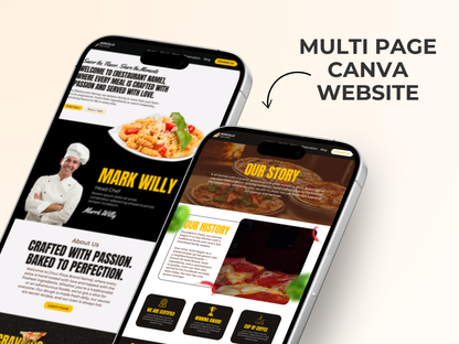 Canva Restaurant Website Template – Catering, Cafe & Chef Landing Page Design