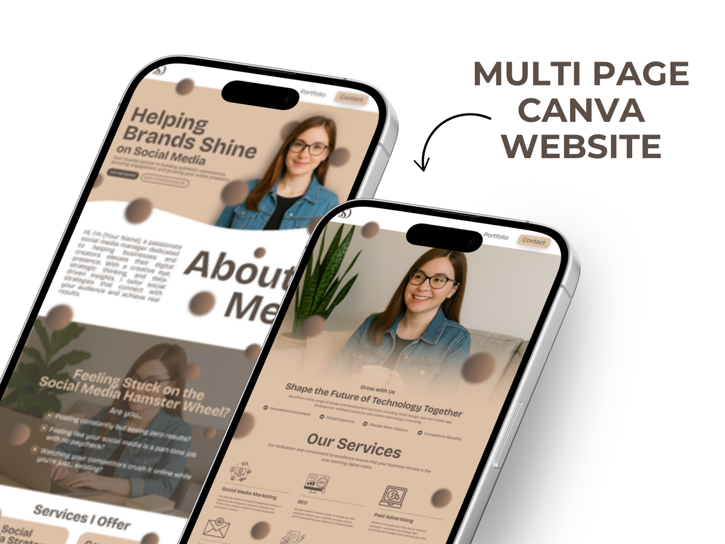 Canva Website Template: Social Media Manager Portfolio (Digital Download)