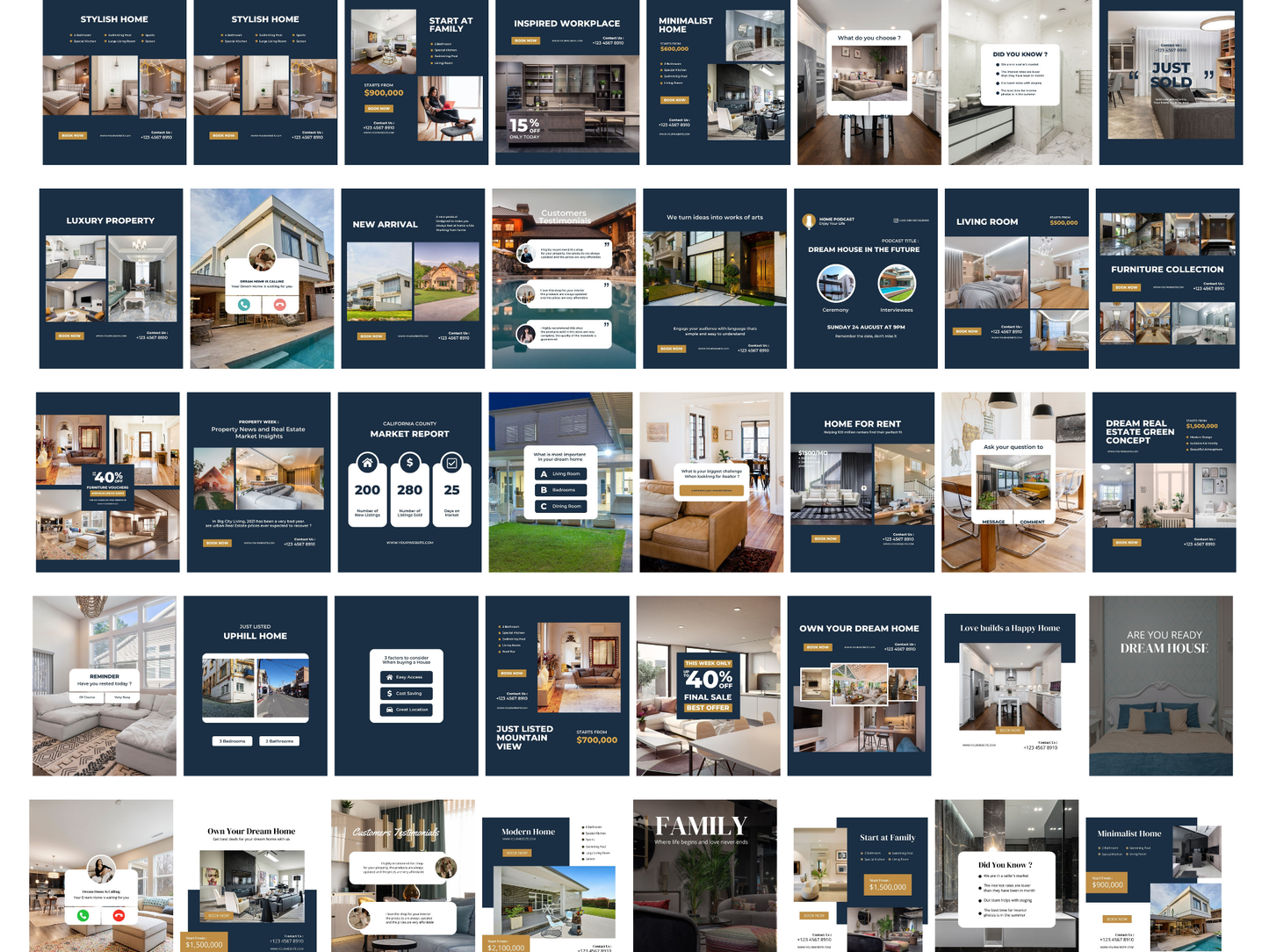 Real Estate Instagram Post Canva Templates for Realtor & Real estate agent