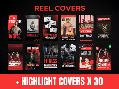 Gym & Fitness Instagram Canva Templates for Personal Trainer & Fitness Coach