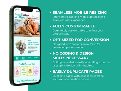 Pet Care Canva Website Template: Dog Walking, Pet Sitting