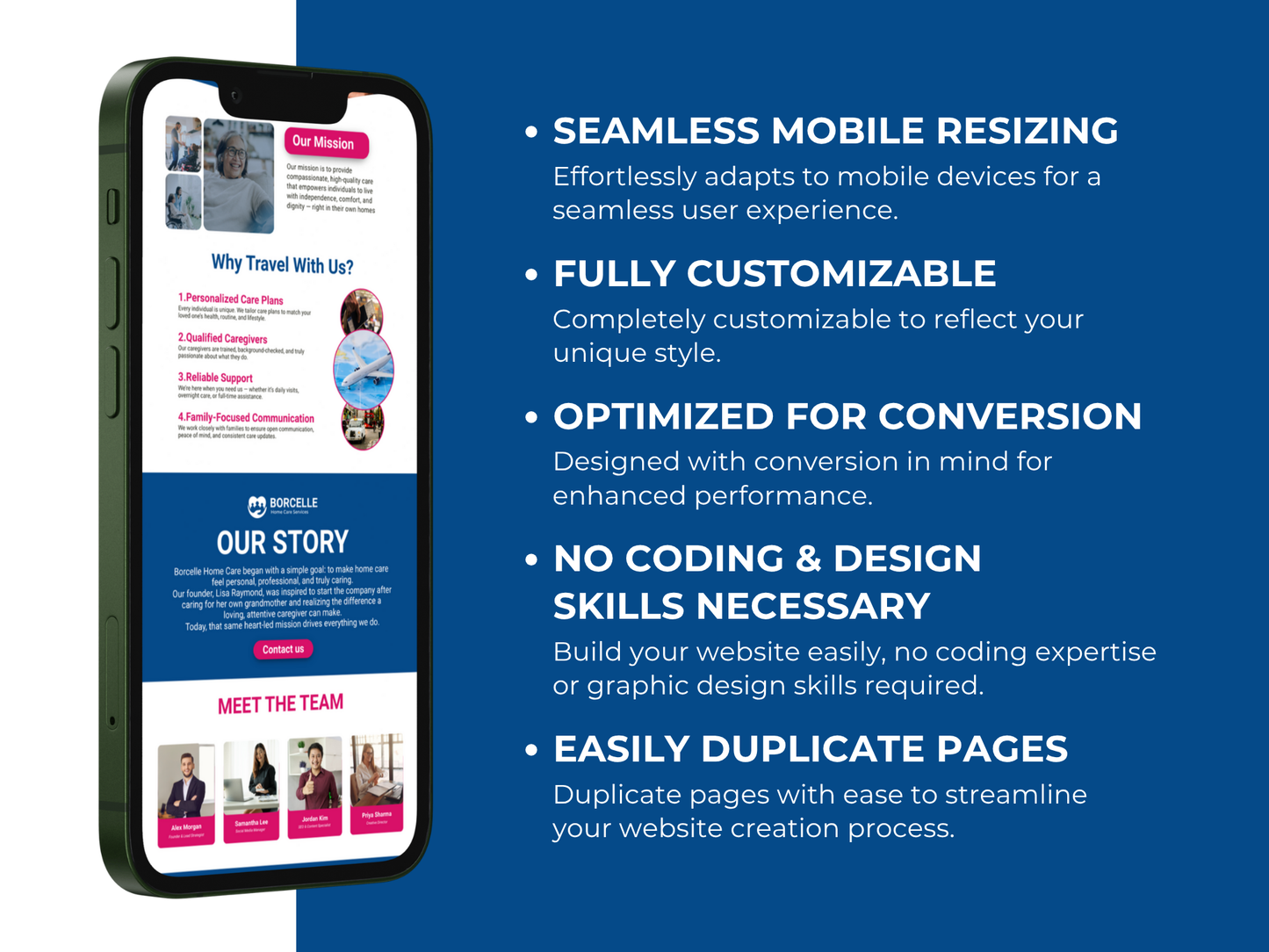 Home Care Canva Website Template