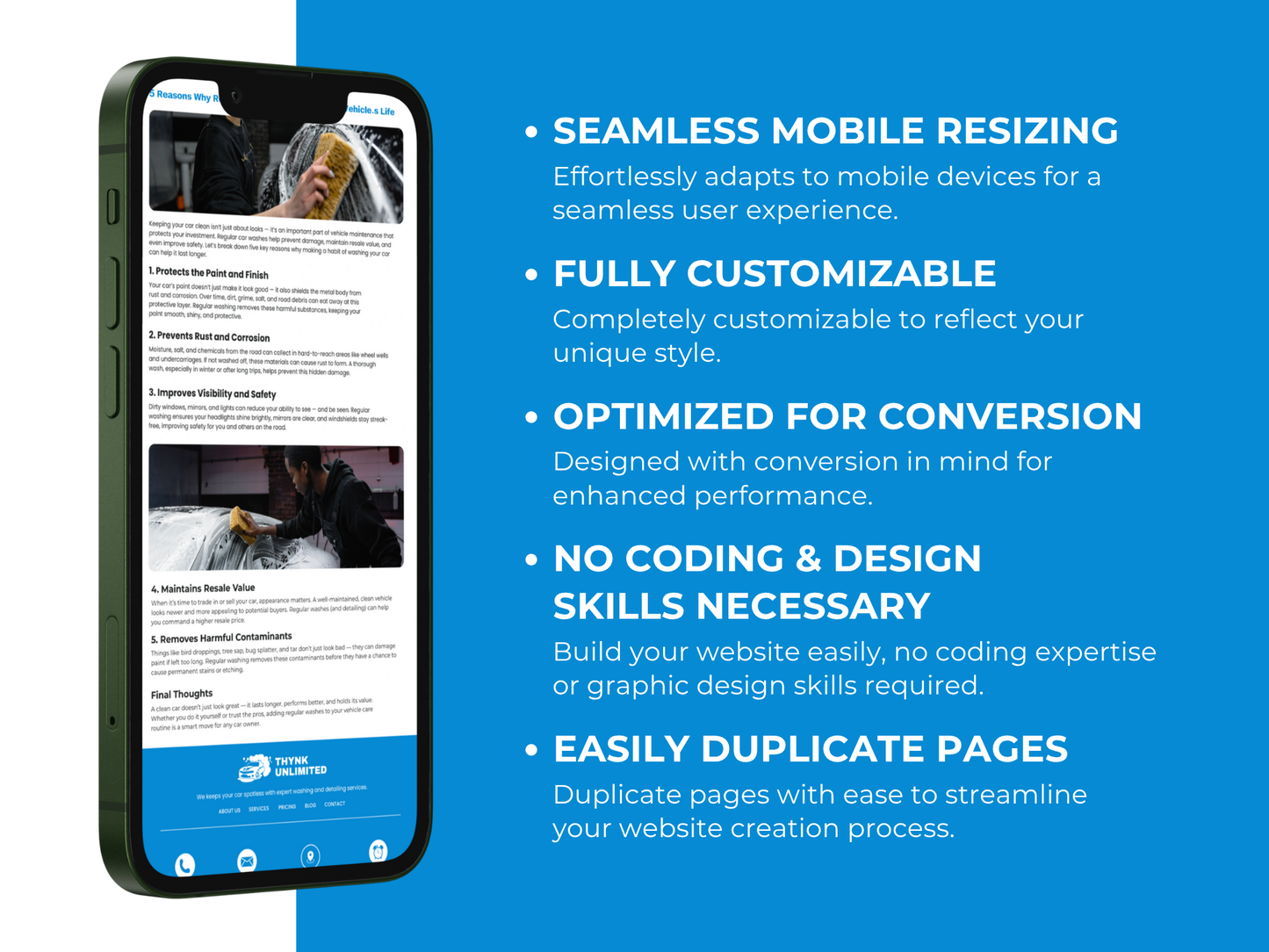 Car Wash Website Template: Automotive Business Canva Design (Free Logo Included)