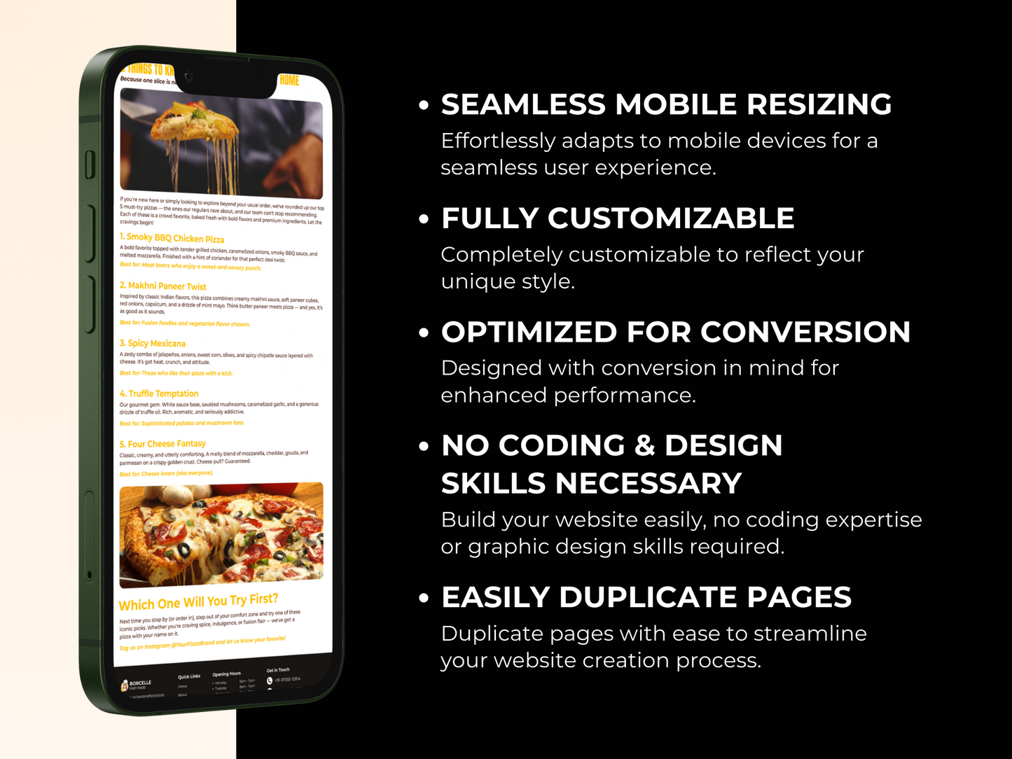 Canva Restaurant Website Template – Catering, Cafe & Chef Landing Page Design