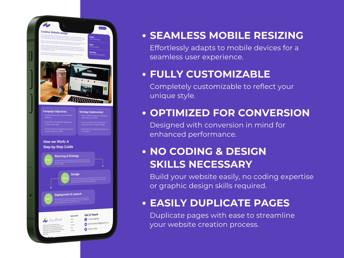 Canva Website Template: Modern Portfolio for UGC Creators