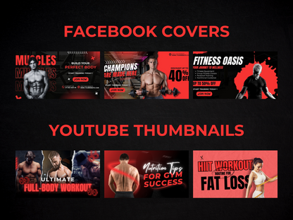 Gym & Fitness Instagram Canva Templates for Personal Trainer & Fitness Coach