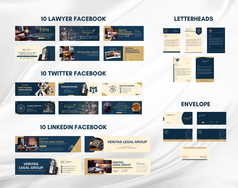 Law Firm Branding Kit – Canva Templates for Lawyers, Logos, Letterheads & Social Media
