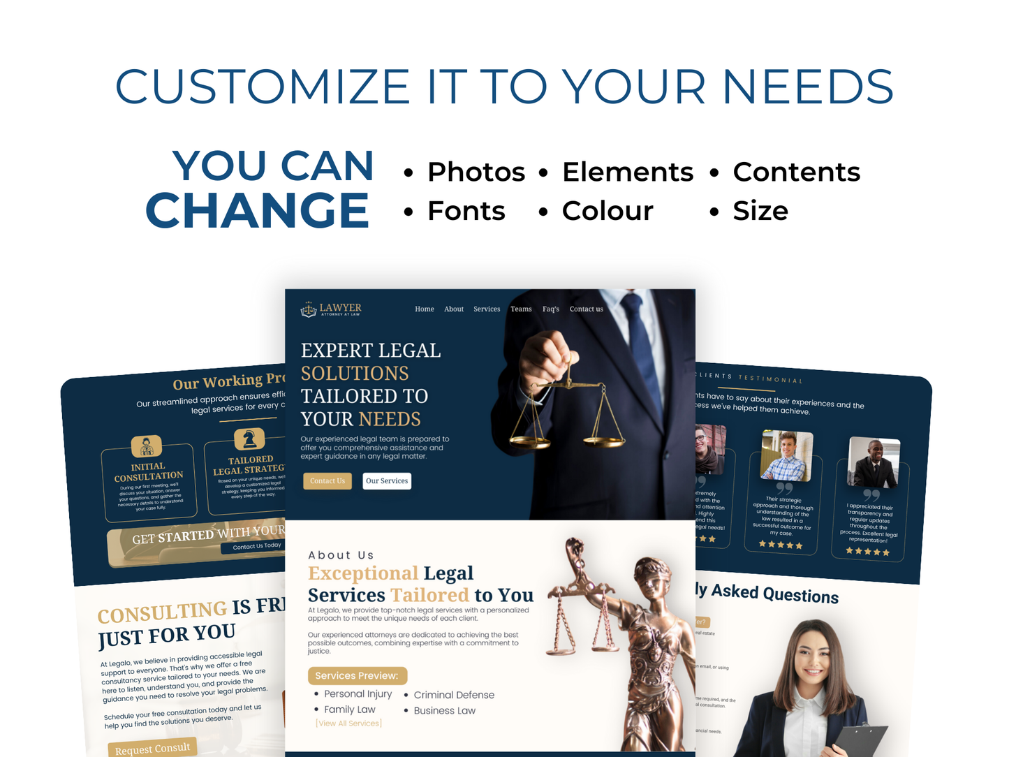 Law Firm Canva Website Template for Lawyer