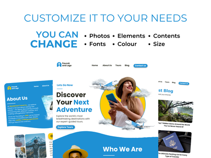 Travel Agent Website Canva Template: Customizable Landing Page
