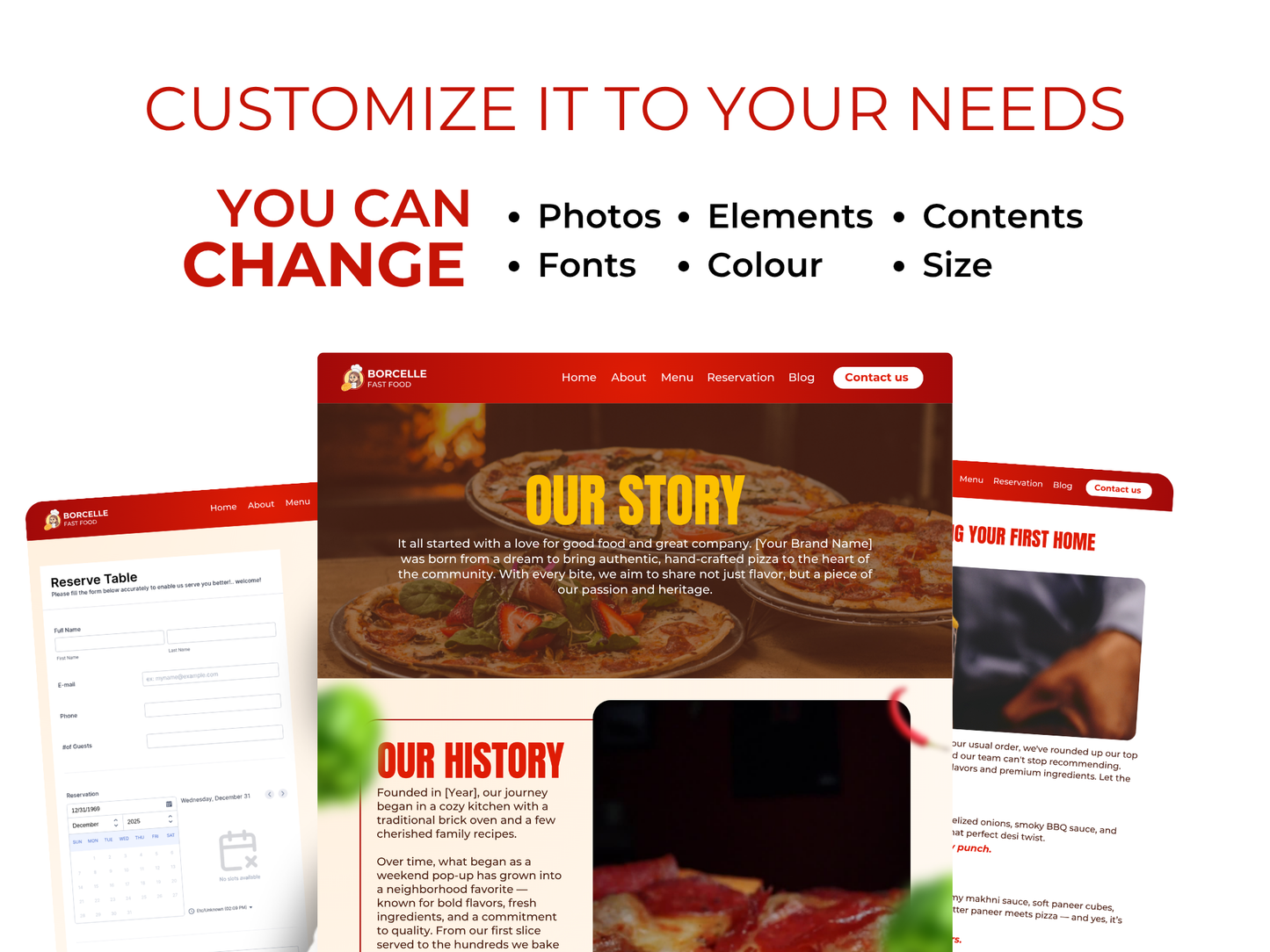 Pizza Restaurant Canva Website Template for Restaurant, Cafe & Chefs Multi page Website