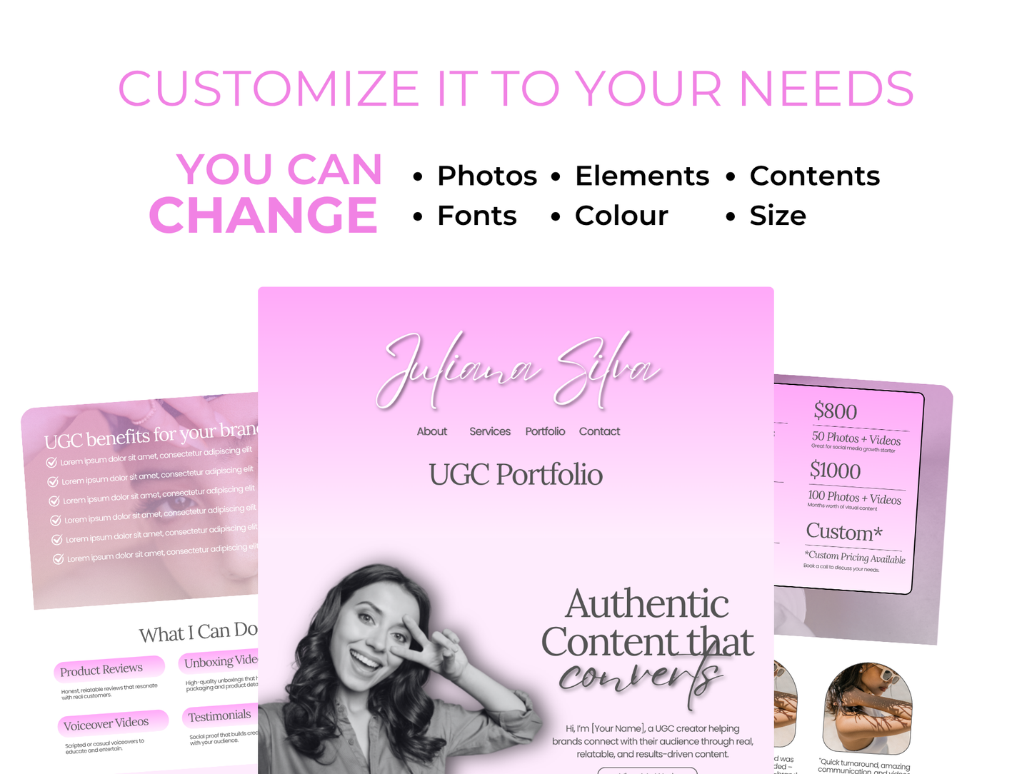 UGC Portfolio Website Template: Editable Canva Design