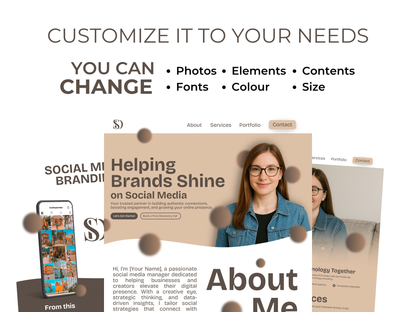 Canva Website Template: Social Media Manager Portfolio (Digital Download)