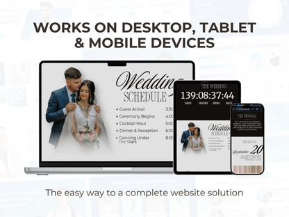 Canva Editable Wedding Website Invitation with Embedded Countdown Timer & Trackable RSVP