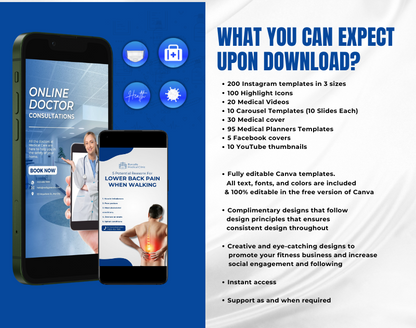 Medical Social Media Canva Templates: Healthcare Marketing Kit