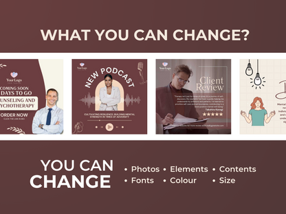150 Mental Health Instagram Canva Templates for Therapist, Psychologist & Coaches