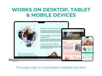 Pet Care Canva Website Template: Dog Walking, Pet Sitting