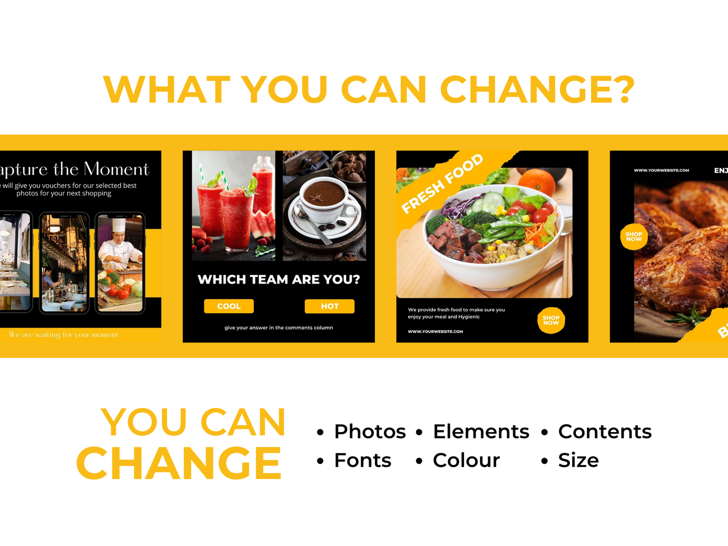 400 Restaurant Instagram Template, Social Media Post Templates for Restaurant
