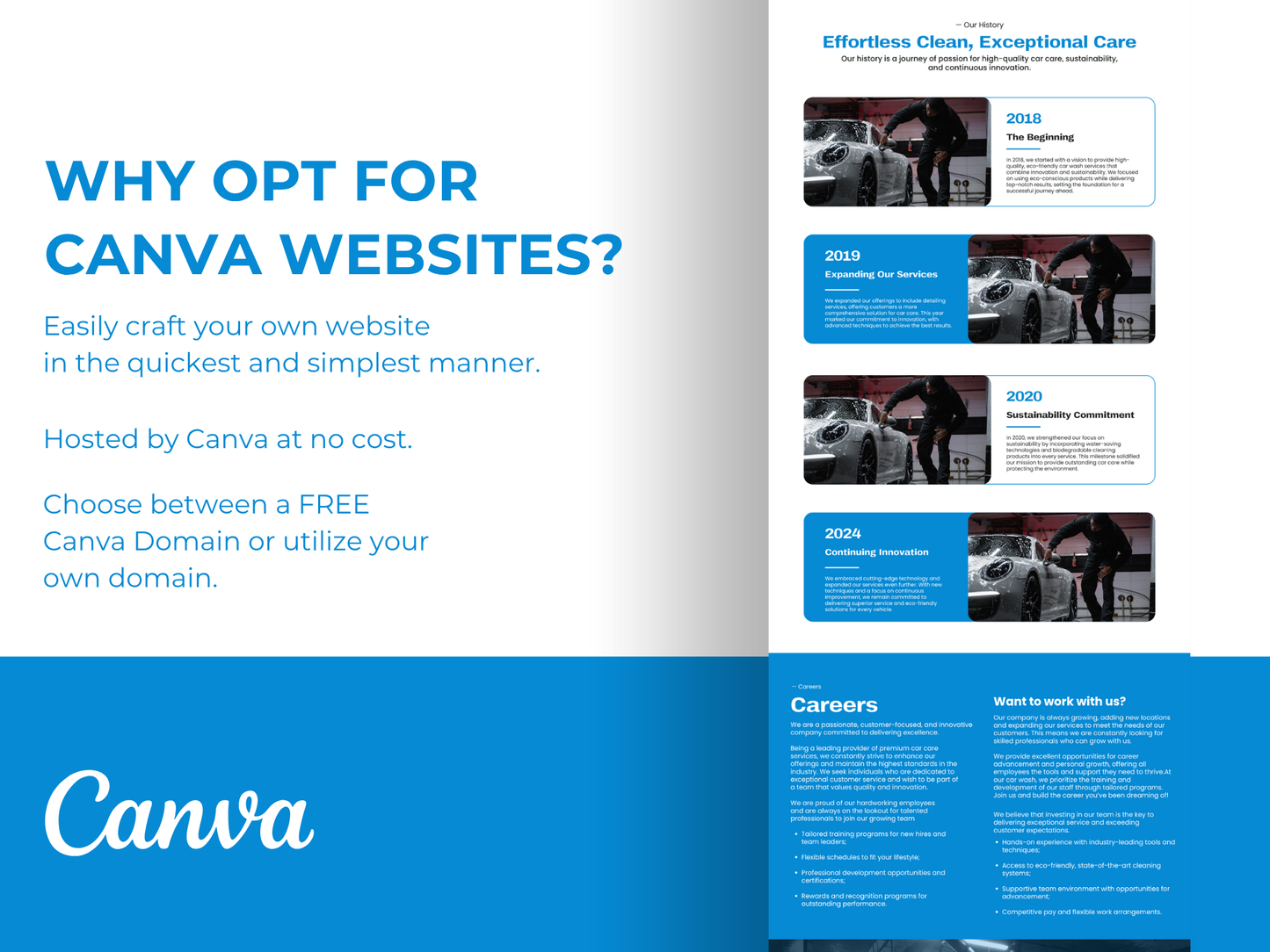 Car Wash Website Template: Automotive Business Canva Design (Free Logo Included)