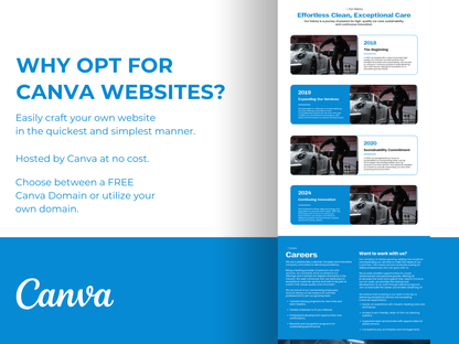 Car Wash Website Template: Automotive Business Canva Design (Free Logo Included)