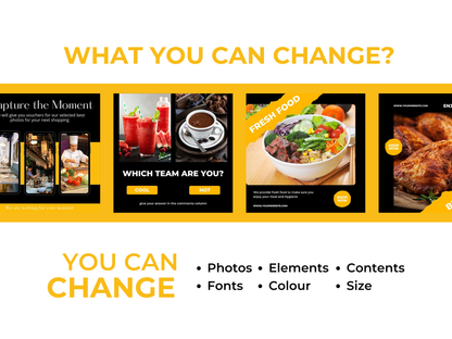 100 Restaurant Instagram Canva Templates
